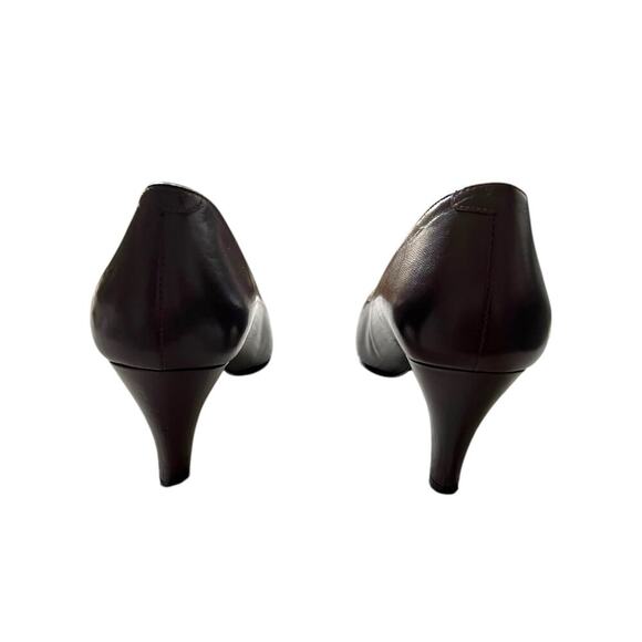 Women’s Leather Low Heel Pumps Chocolate Brown MX 6.5 US 9.5 - Picture 7 of 8